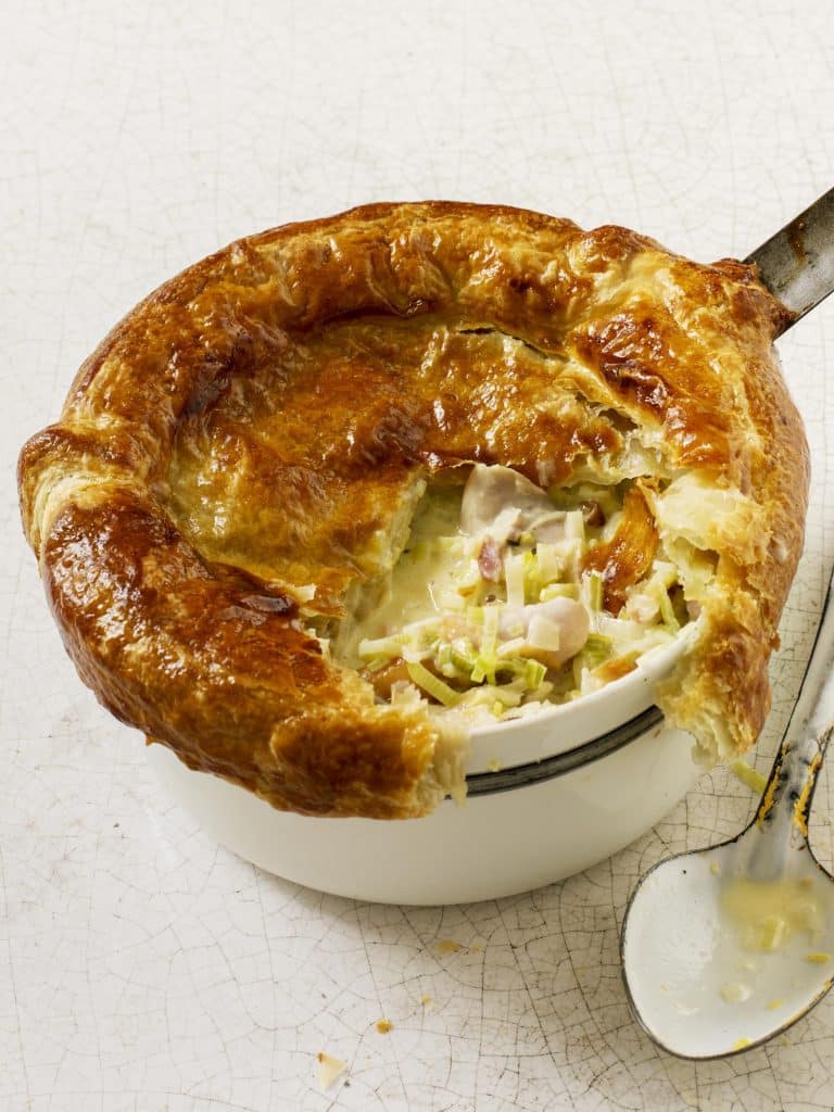 Roast Chicken, Leek & Bacon Pie - Tom Aikens